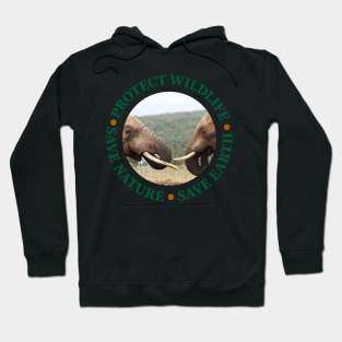 Wildlife Conservation Earth Day Elephants Hoodie